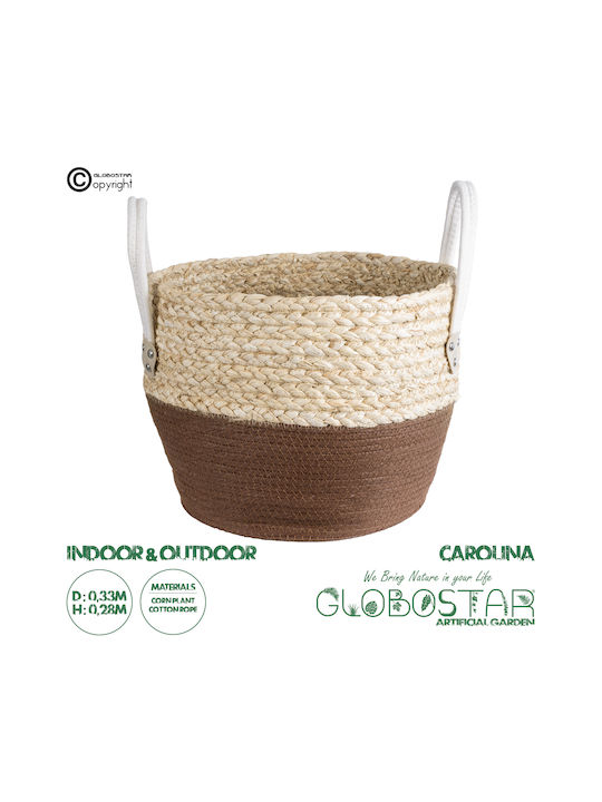 GloboStar Κασπώ Rattan Μπεζ με Βάση 33x33x28εκ.