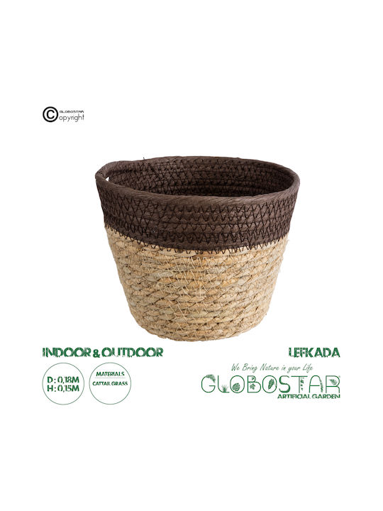 GloboStar Lefkada Κασπώ Rattan Μπεζ με Βάση 18x18x15εκ.