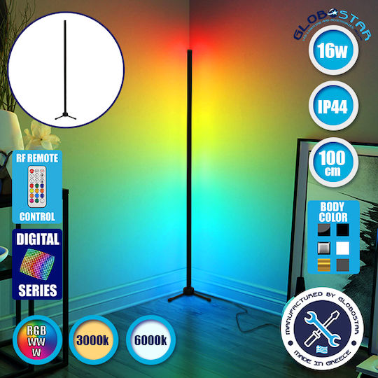 GloboStar LED Floor Lamp H100cm. with RGBW Light 150lm Black