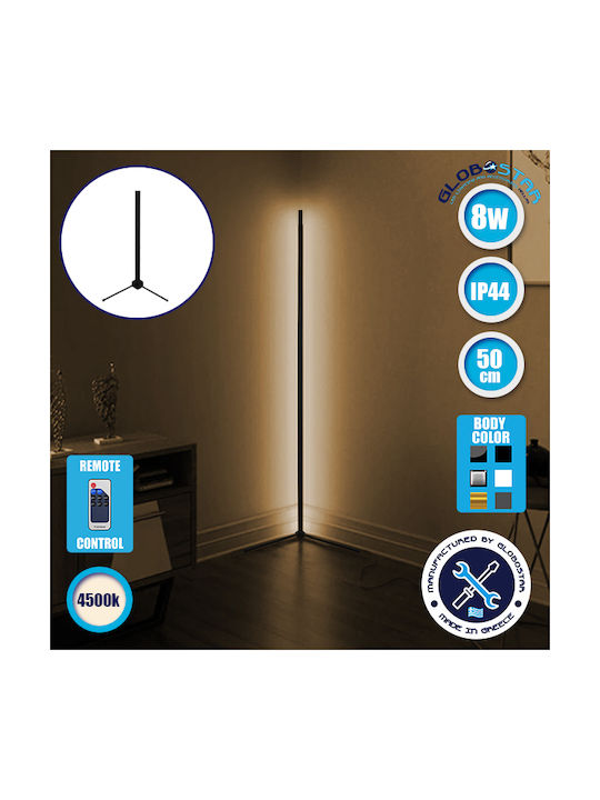 GloboStar LED Φωτιστικό Δαπέδου Υ50xΜ3εκ. με Φυσικό Λευκό Φως 130lm Μαύρο