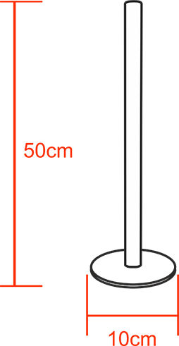 GloboStar LED Floor Lamp H50xW3cm. with Natural White Light 130lm Black