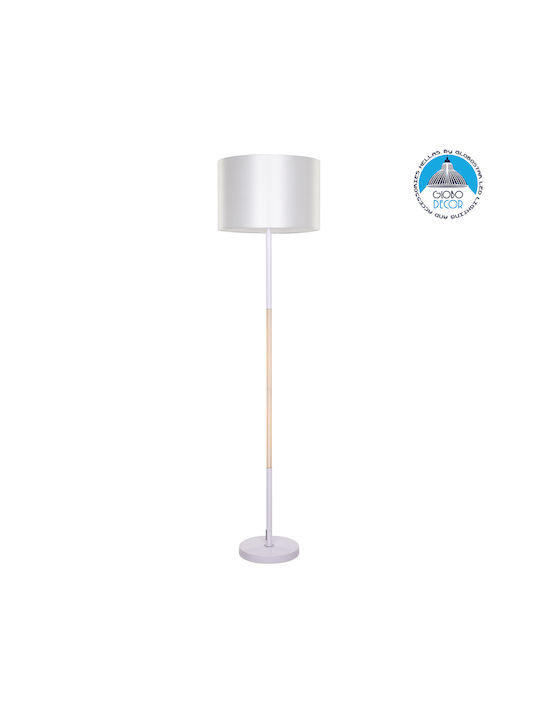 GloboStar Ashley Floor Lamp H145xW40cm. with Socket for Bulb E27 White