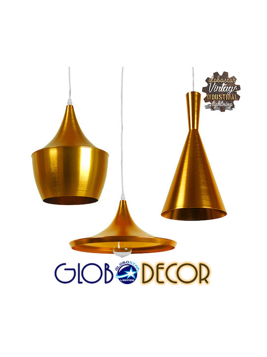 GloboStar Shanghai Ceiling Light Gold Bell with E27 Socket 79x79x38.5cm