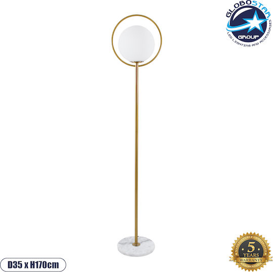 GloboStar VERSAILLES Floor Lamp H170xW35cm. with Socket for Bulb E27 White