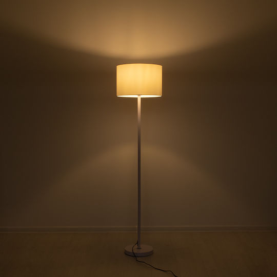 GloboStar Ashley Floor Lamp H145xW35cm. with Socket for Bulb E27 White