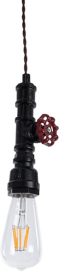 GloboStar Spout Hängelampe Schwarz mit Fassung E27 5x7.5x20cm.