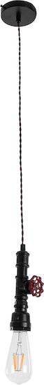 GloboStar Spout Hängelampe Schwarz mit Fassung E27 5x7.5x20cm.