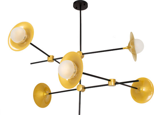 GloboStar Joliet Pendant Light Black Grid for 6 Bulbs G9 93x43x87cm