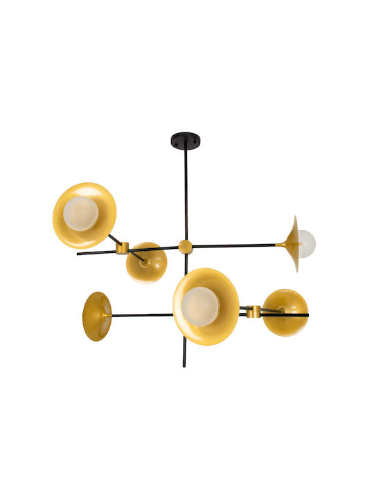 GloboStar Joliet Pendant Light Black Grid for 6 Bulbs G9 93x43x87cm