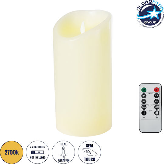 GloboStar Διακοσμητικό Φωτιστικό LED Θερμό Λευκό 2700K Κερί 24τμχ 10x10x20εκ.