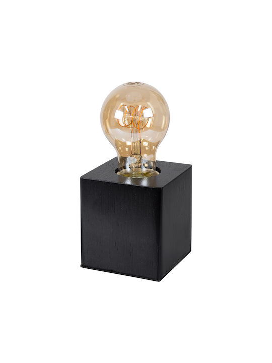 GloboStar Cube Decorative Lamp with Socket for Bulb E27 Black