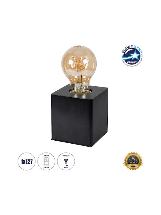 GloboStar Cube Decorative Lamp with Socket for Bulb E27 Black