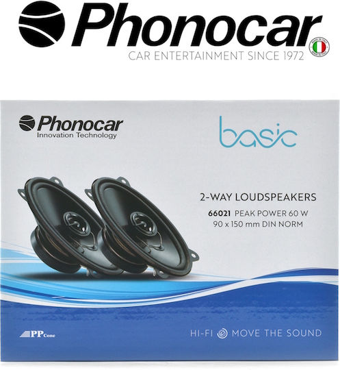Phonocar Σετ Ηχεία Αυτοκινήτου Ομοαξονικά 4x6" με 30W RMS (2 Δρόμων)