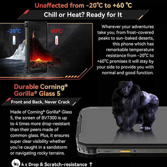 BlackView BV7300 Dual SIM (6/256GB) Smartphone Rezistent Negru