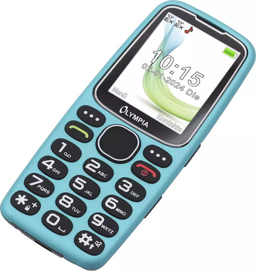 Olympia Star Dual SIM Κινητό με Μεγάλα Κουμπιά Τιρκουάζ