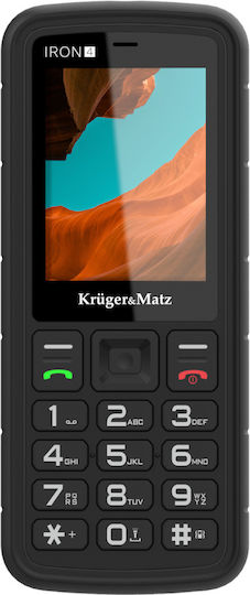 Kruger & Matz Iron 4 Dual SIM Ανθεκτικό Κινητό με Κουμπιά Μαύρο