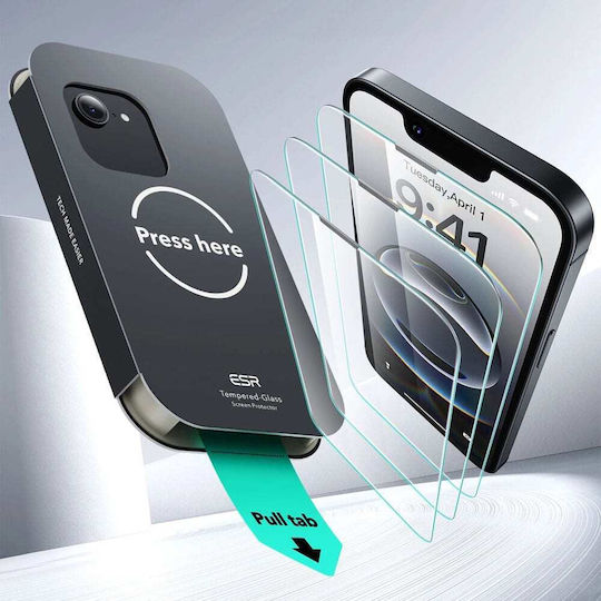 ESR Ultrafit 2.5D Full Glue Tempered Glass 2 Buc (iPhone 17e / 16e / 14 / 13 / 13 Pro)