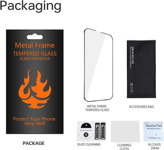 Frame Tempered Glass Μαύρο (iPhone 13 Pro Max)