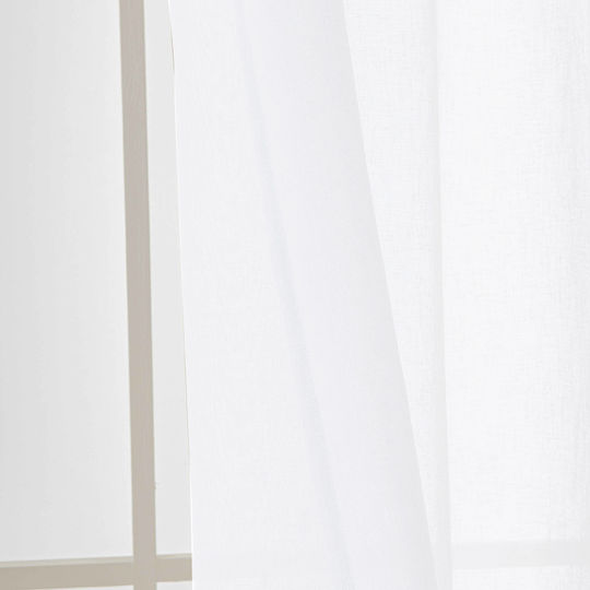 Beauty Home Κουρτίνα με Τρουκς Λευκή 140x270εκ.