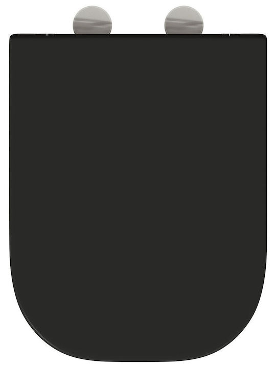 vidaXL Plastic Toilet Seat Black 35cm