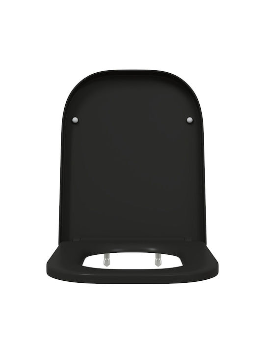 vidaXL Plastic Toilet Seat Black 35cm