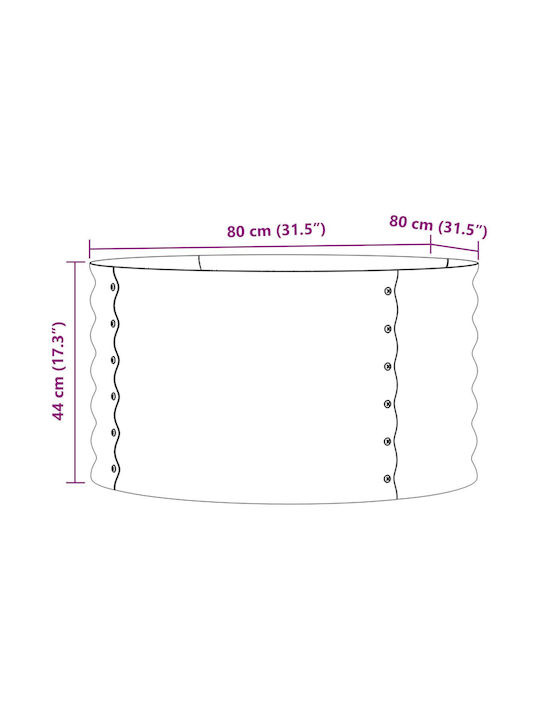 vidaXL Grădină Ghiveci Metal Maro 80x80x44cm.