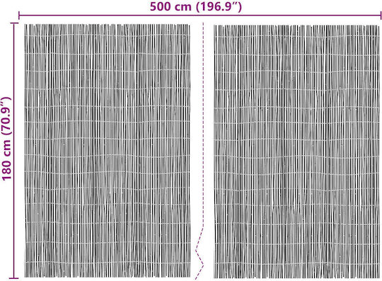 vidaXL Bamboo Fencing with Whole Reed Bamboo 1.8x5m