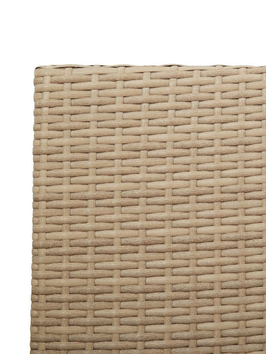 Outdoor Chair Rattan Beige with Cushion 2pcs 54x56x90cm