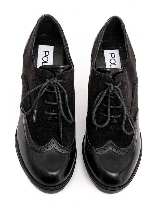 Anatomic Leather Black Medium Heels AP215