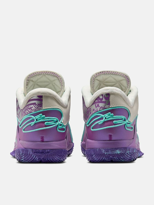 LeBron 22 Low Basketball Shoes Soft Pearl / Vivid Purple / Court Purple / Hyper Turquoise