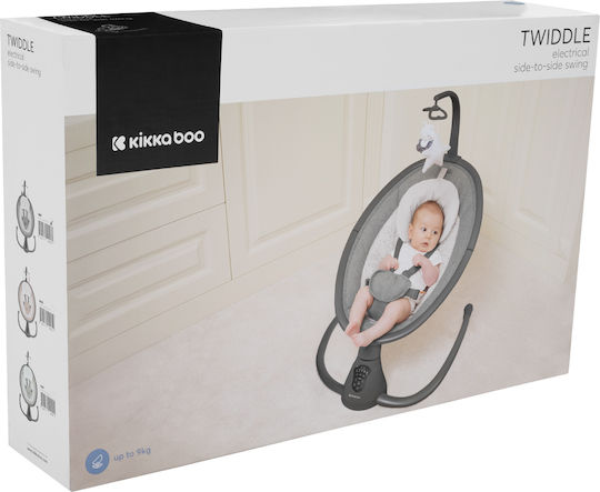 Kikka Boo Elektrisch Baby Relax Schaukel Twiddle mit Musik Beige für Kind bis 9kg