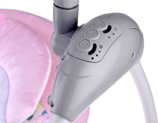 Jokomisiada Elektrisch Baby Relax Schaukel mit Musik und Vibration Rosa