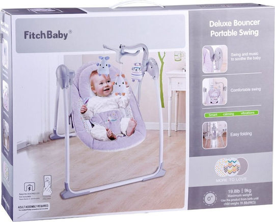 Jokomisiada Elektrisch Baby Relax Schaukel mit Musik und Vibration Rosa