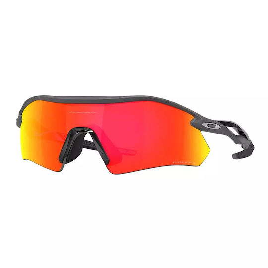 Oakley Fahrradbrillen Radar Plate mit Schwarz Rahmen und Mehrfarbig Linsen