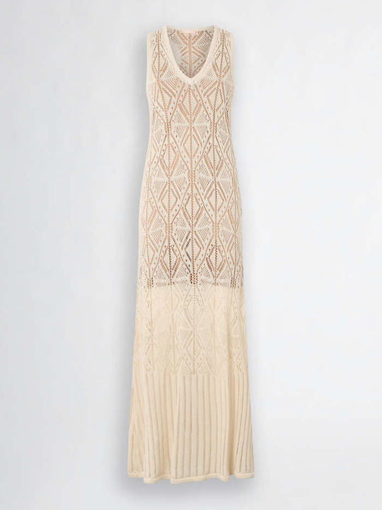 Summer Maxi Knitted Beige Dress