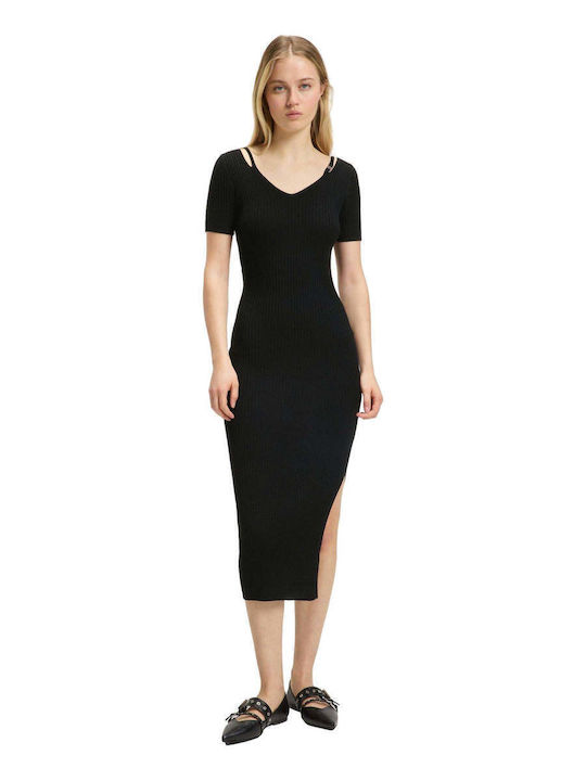 Shaty Sommer Midi Damenkleid Schwarz