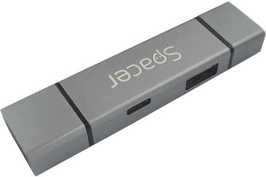Външен четец на карти Spacer Spcr-typec-usb-01