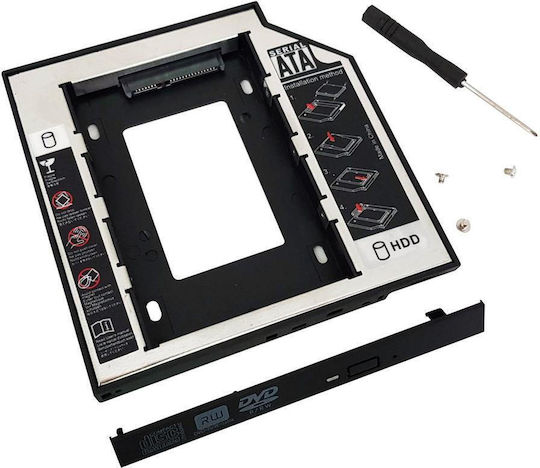 Einbaurahmen Interner Spacer Spr-25dvdn Caddy 12,7mm 5,25" 2,5" PC SATA Schnittstelle Schwarz