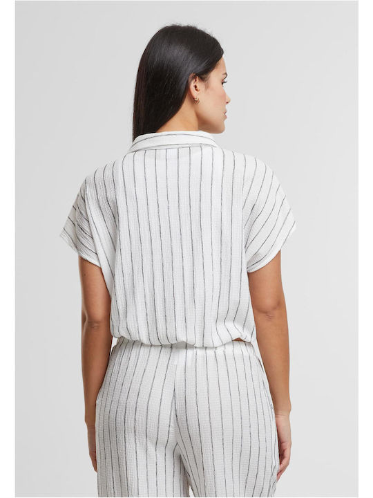 Women's Blouse Striped Offwhite/black