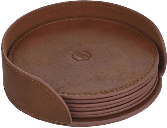 Lou Laguiole Coaster with Stand Brown 6pcs