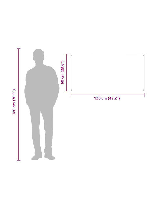 vidaXL Πλάτη από Γυαλί 120x60x0.6cm 42001303