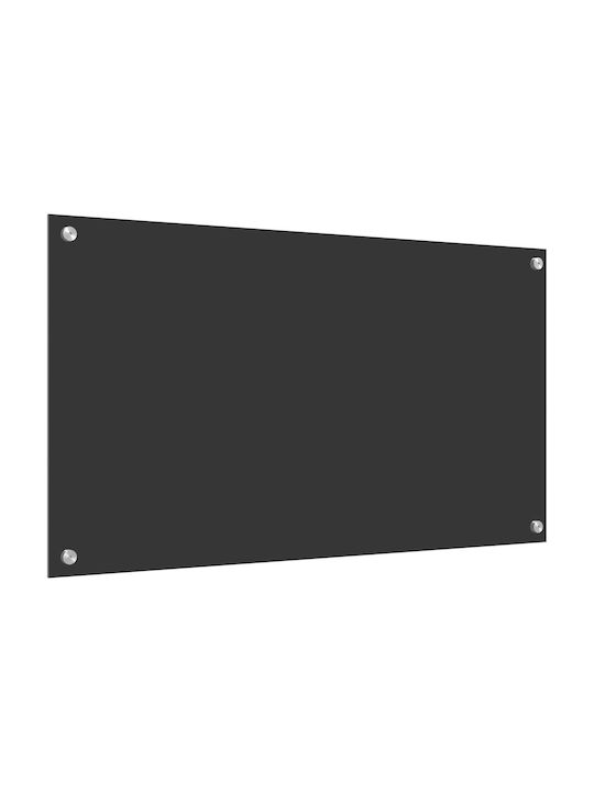vidaXL Rectangular Glass Back Dark Gray 90x50x0.6cm 42001245