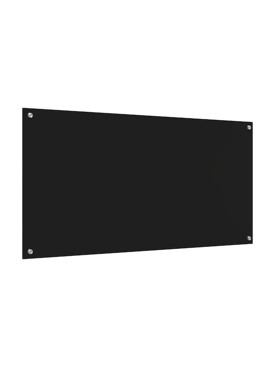 vidaXL Rectangular Kitchen Back made of Glass Black 120x60x0.6cm 42001303 1pcs