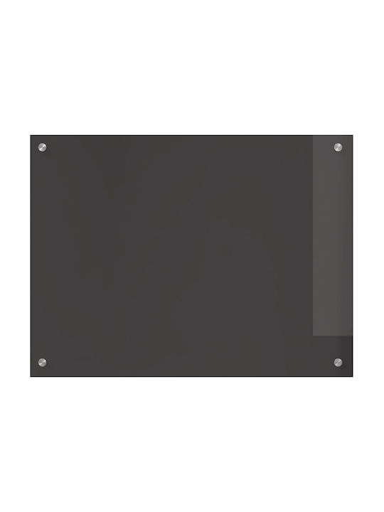 vidaXL Rectangular Glass Back Dark Gray 80x60x0.6cm 42001243