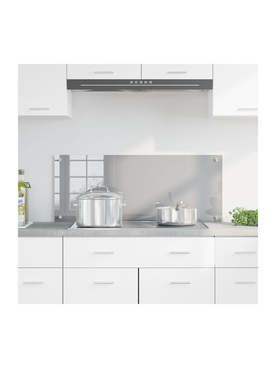 vidaXL Spătar Rectangular din Sticlă Gri Deschis 100x40x0.6cm 42001235