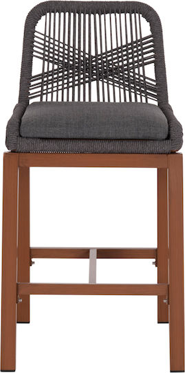 Табуретка Бар За външна употреба Howard с възглавница Brown, Dark Grey 1бр 47.5x55x94.5см