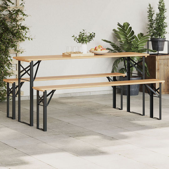 vidaXL Metallic Furniture Leg 2 Pieces Suitable for Table / Coffee Table 39x75x2.8cm Black