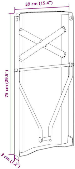 vidaXL Metallic Furniture Leg 2 Pieces Suitable for Table / Coffee Table 39x75x2.8cm Black
