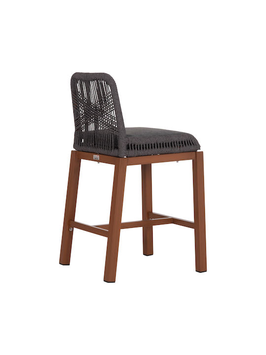 Hocker für Bar Für den Außenbereich aus Aluminium Howard mit Kissen Brown, Dark Grey 1Stück 47.5x55x94.5cm