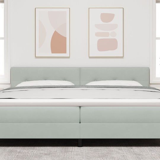 vidaXL Stoff Kopfstütze für Betten Leuchtendes Graues 100x88cm